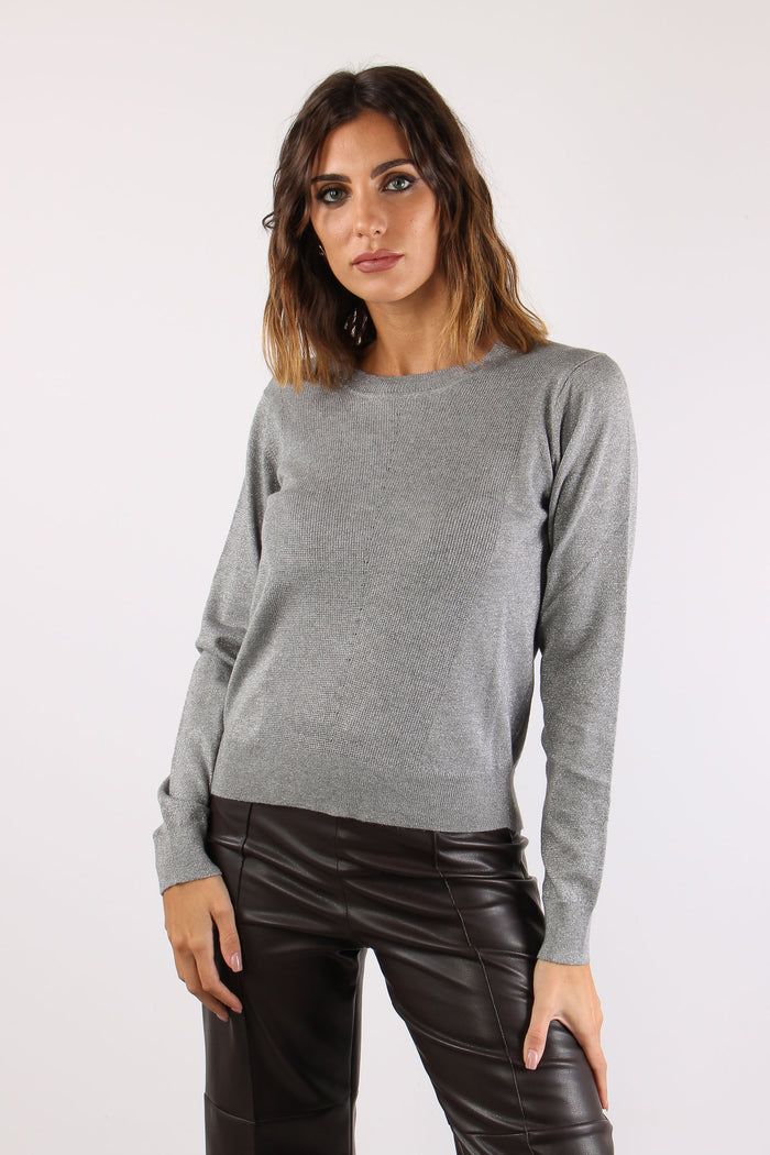 Maglia Viscosa Lurex Grigio-4