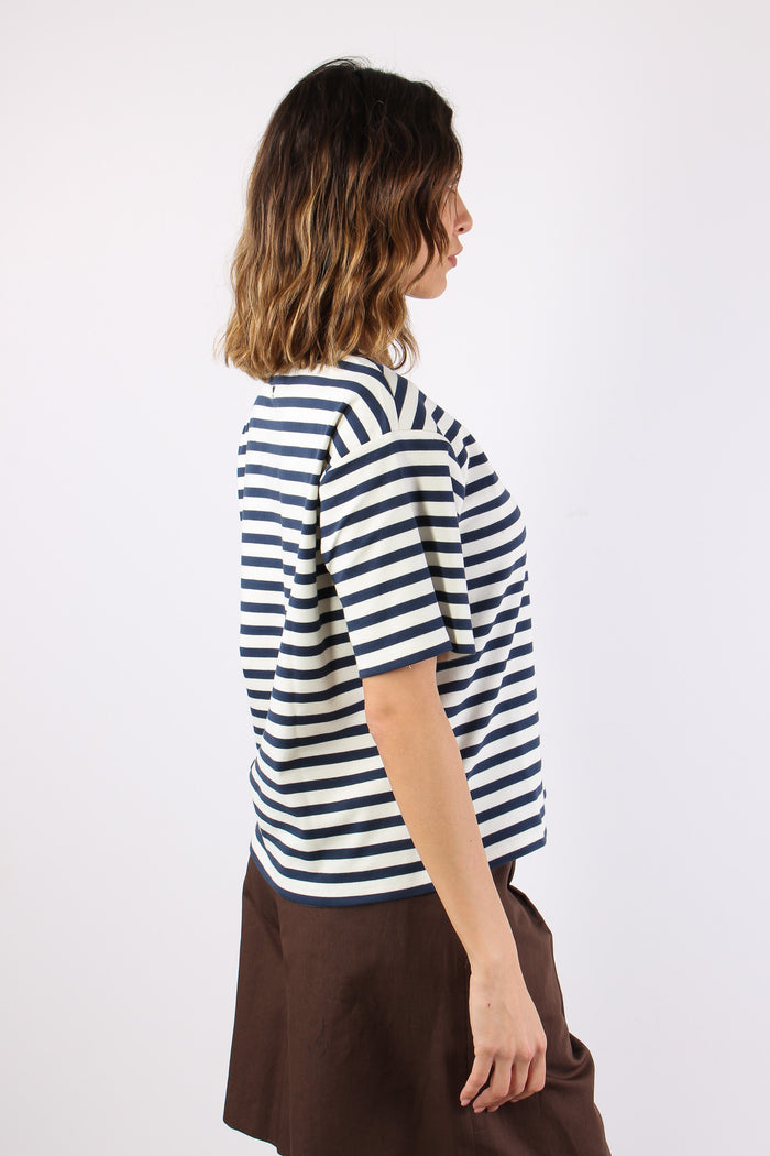 Sabato T-shirt Cotone Ricami Off White-6