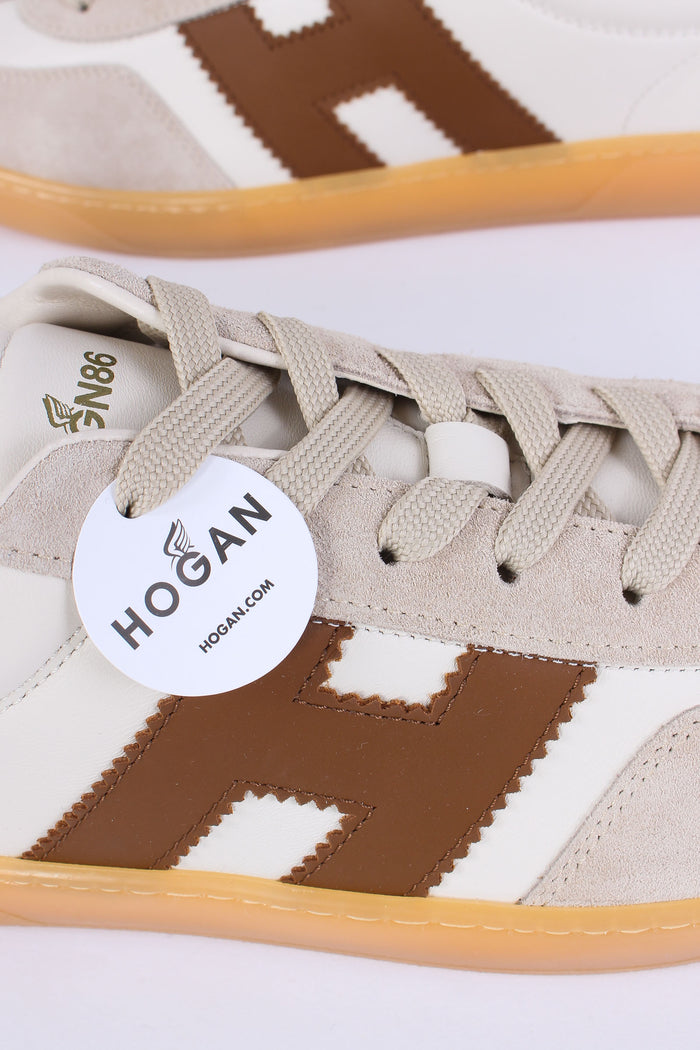 Sneaker Inserto Camoscio Beige/avorio-5