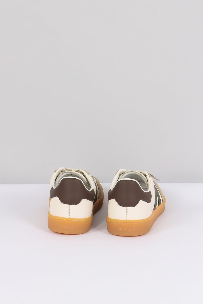Sneaker Cool Pelle Bianco/sabbia/verde-3