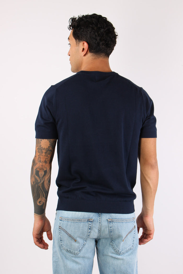 Maglia Girocollo M/m Filo Navy Blue-5