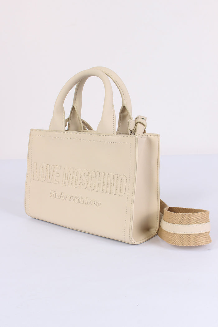 Mini Shopping Rigida Lettering Avorio-5