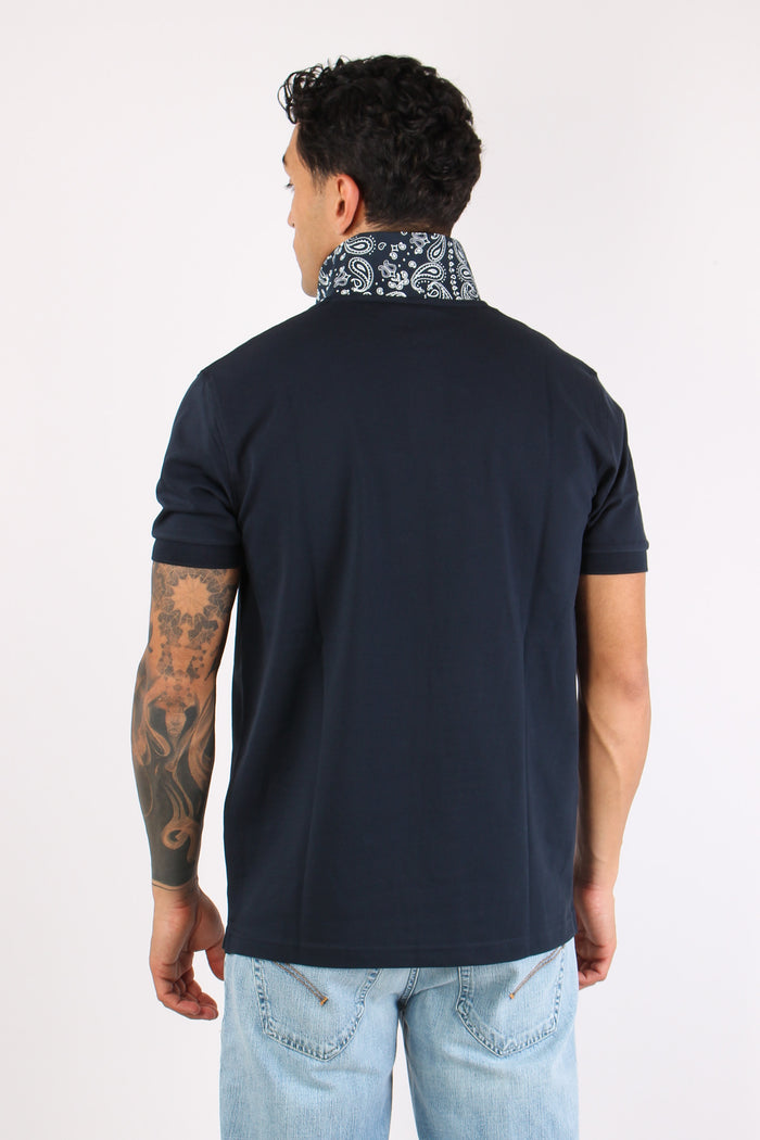 Polo Sotto Collo Bandana Navy Blue-4