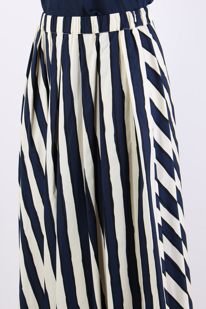 Uomo Gonna Cotone Riga Bianco/blu-7