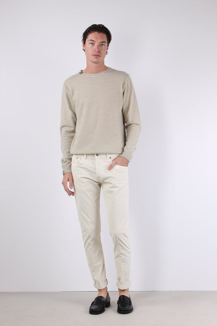 Icon Pantalone Velluto Milleri Panna-5