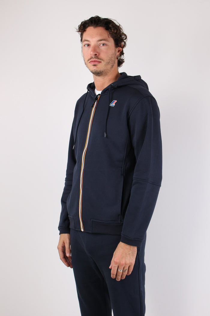 Felpa Cappuccio Cotone Blue Depth-3