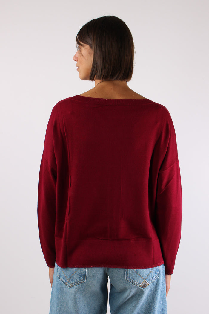 Maglia Gircollo Over Lurex Scarlet-5