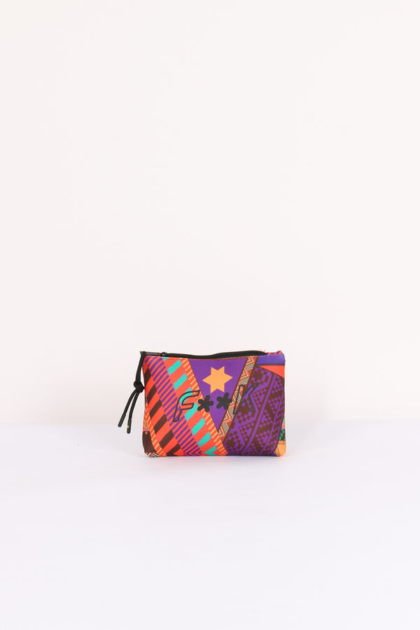 Pochette Neoprene Fantasia Viola/arancio