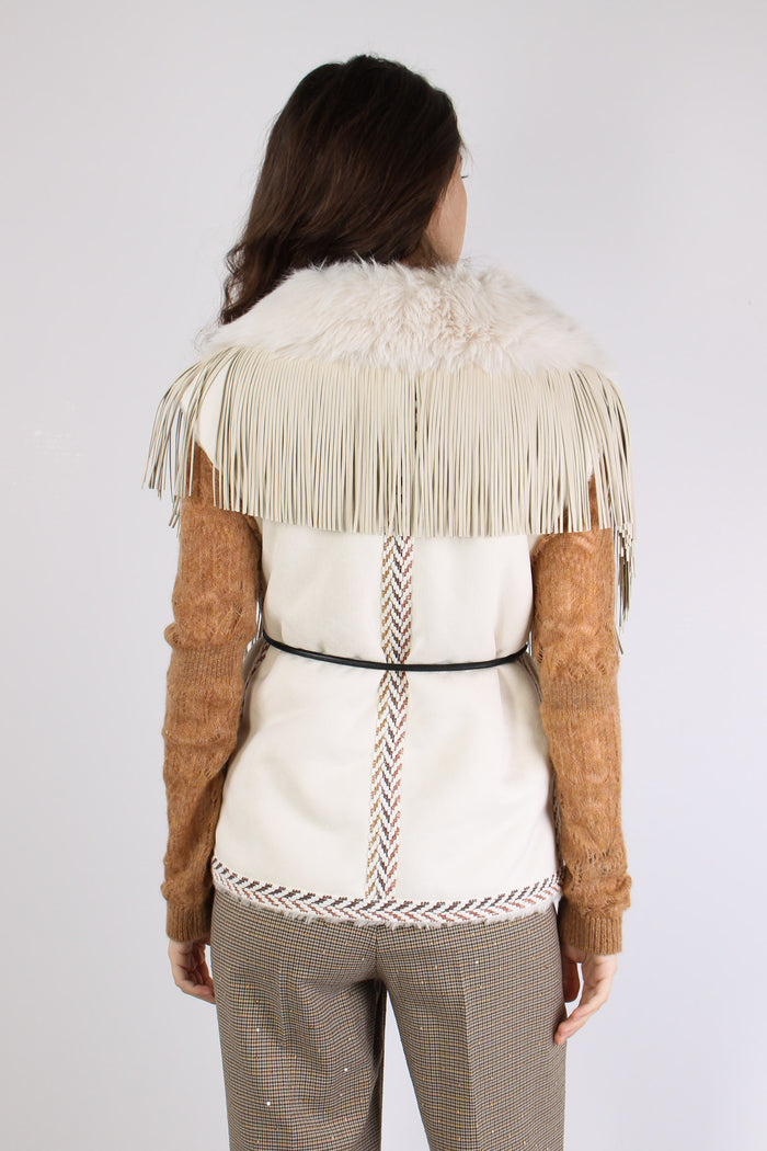 Gilet Ecomontone Frange Rust-5