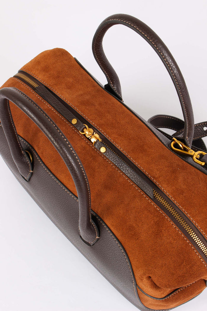 Gemma Maxi Bag Bimateriale Espresso/cognac-4