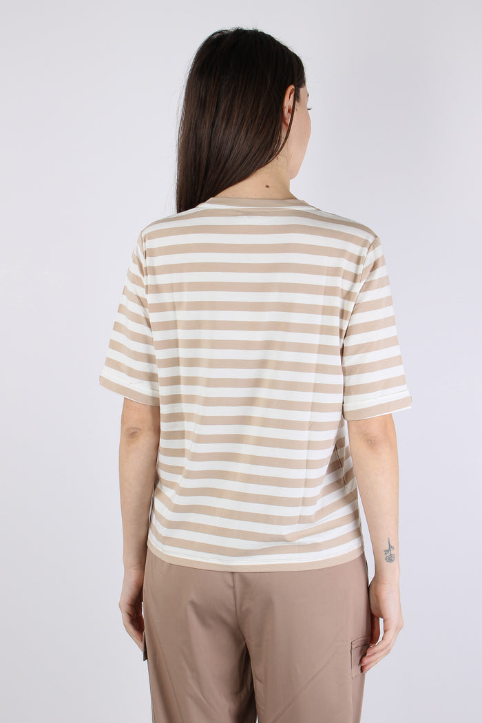 T-shirt Riga Scollo V White/almond-4