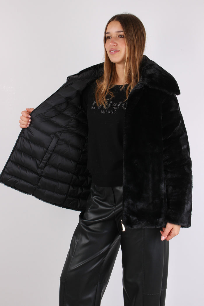 Ecopelliccia Reversibile Nero-5