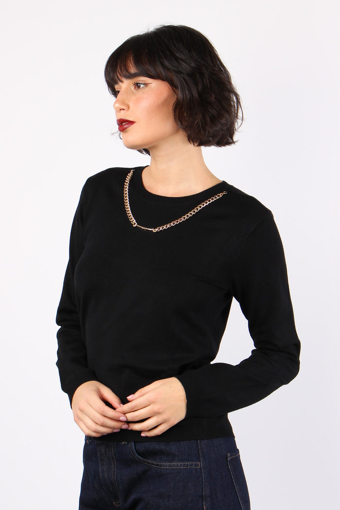 Claudia Maglia Catena Placca Black-5