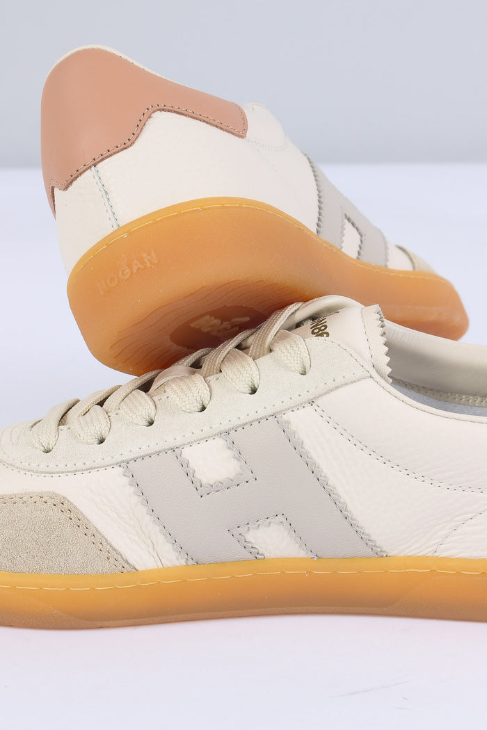 Sneaker Cool Pelle Bianco/grigio/rosa-4