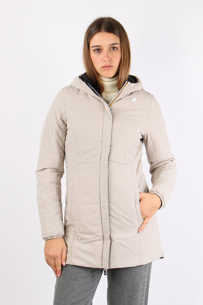 Giubbotto Lungo Reversibile Black/beige-3