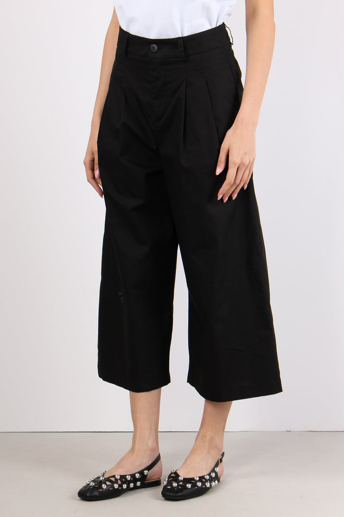 Pantalone Carrot Cotone Nero-3