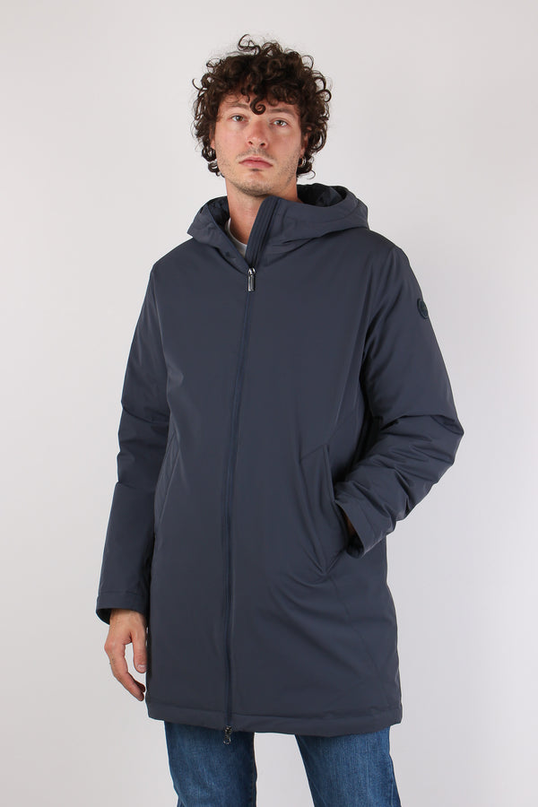 Giubbotto Parka Nylon Liscio Navy