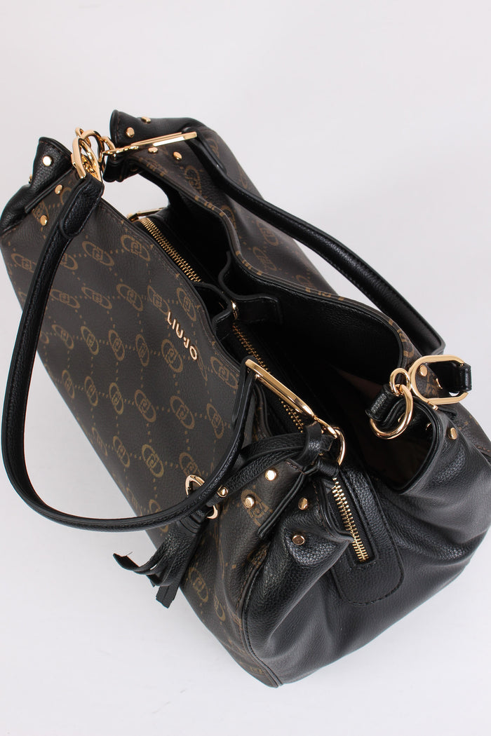 Borsa Tre Scomparti Nero-4