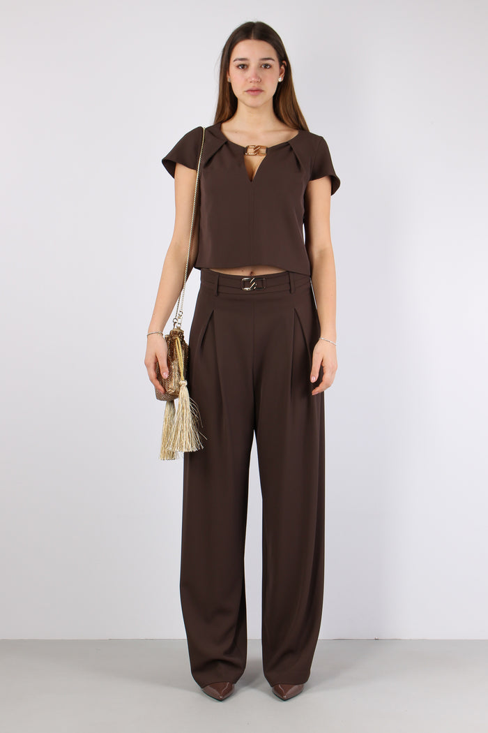 Capucine Top Corto Placca Chocolate