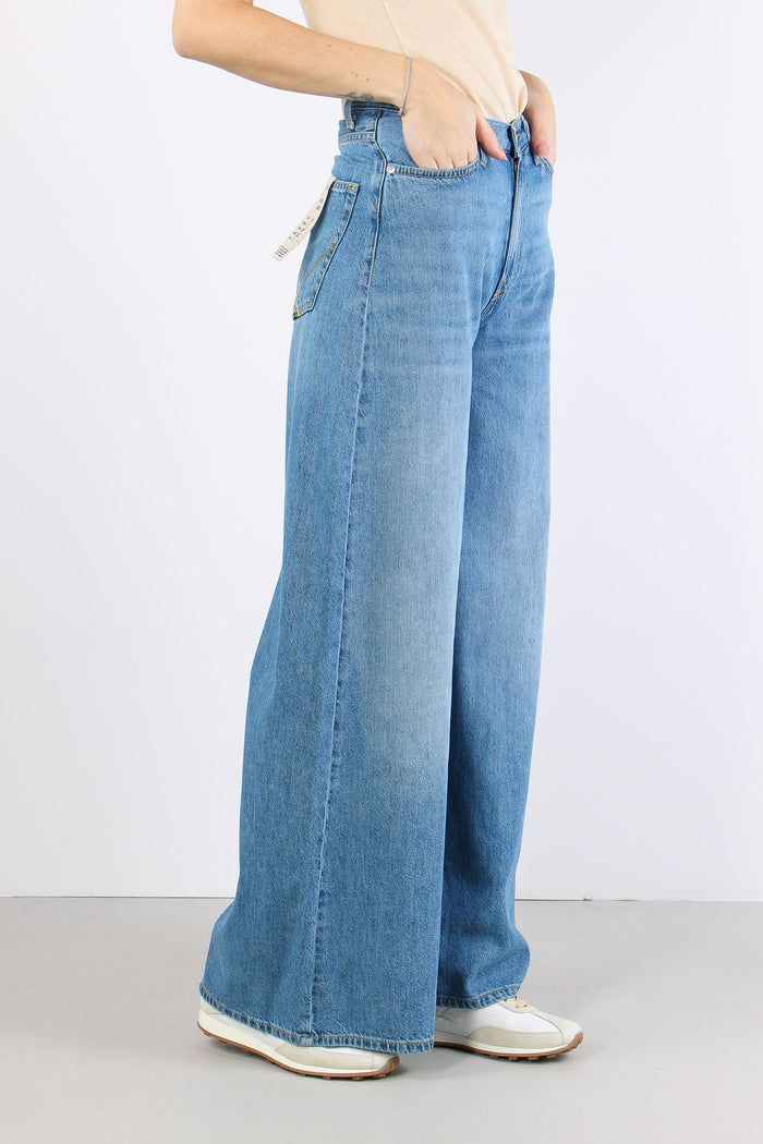 Denim Wide Misto Lino Denim Chiaro-6