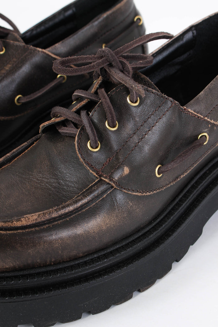 Scapra Barca Pelle Spazzolata Moro-7