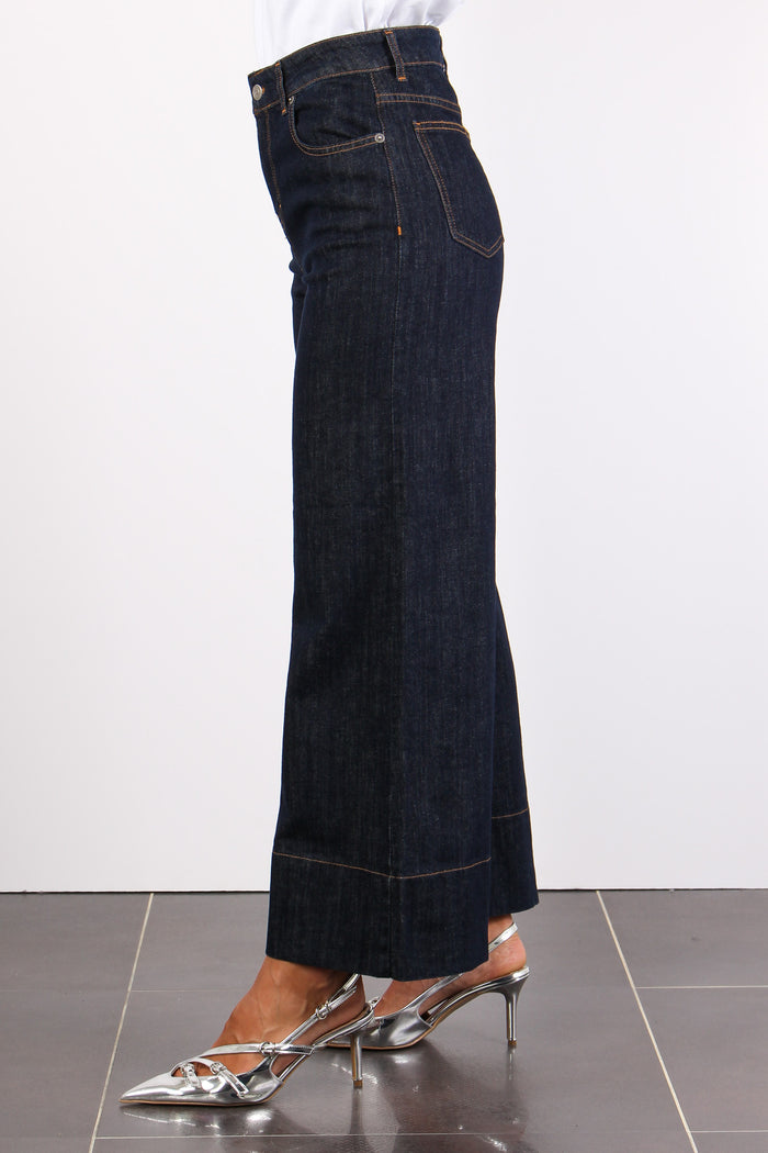 Jeans Crop Orlo Alto Denim Scuro-3