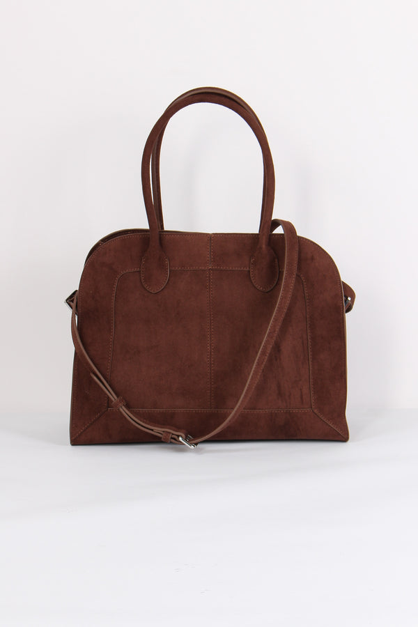 Shopping Camoscio Maxi Borchie Brown-2