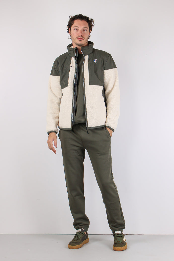 Giubbotto Collo In Piedi Green/ecru-3