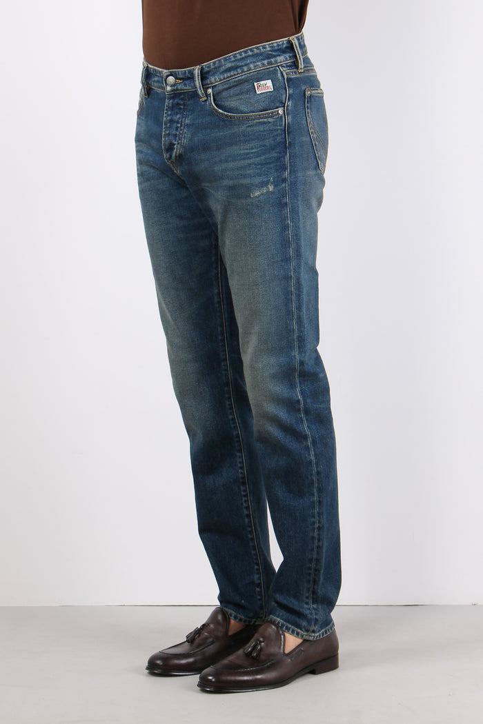 Denim Micro Rotture Slavato Denim Medio-3