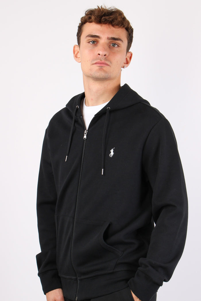 Felpa Zip Cappuccio Logo Polo Black-5