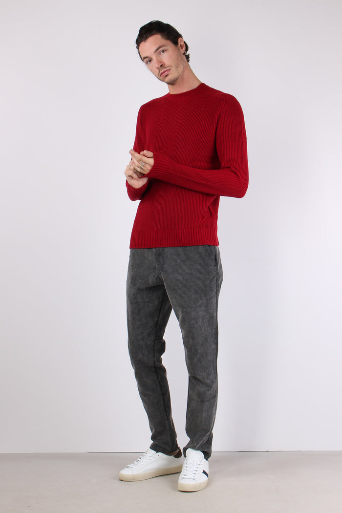 Maglia Giroccolo Misto Lana Burgundy Red-4
