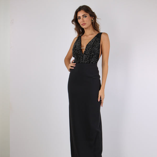 Abito Scavo V Smanicato Nero-2