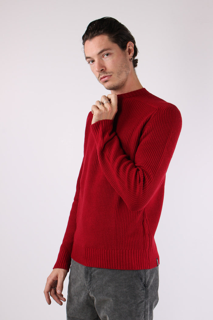 Maglia Giroccolo Misto Lana Burgundy Red-3