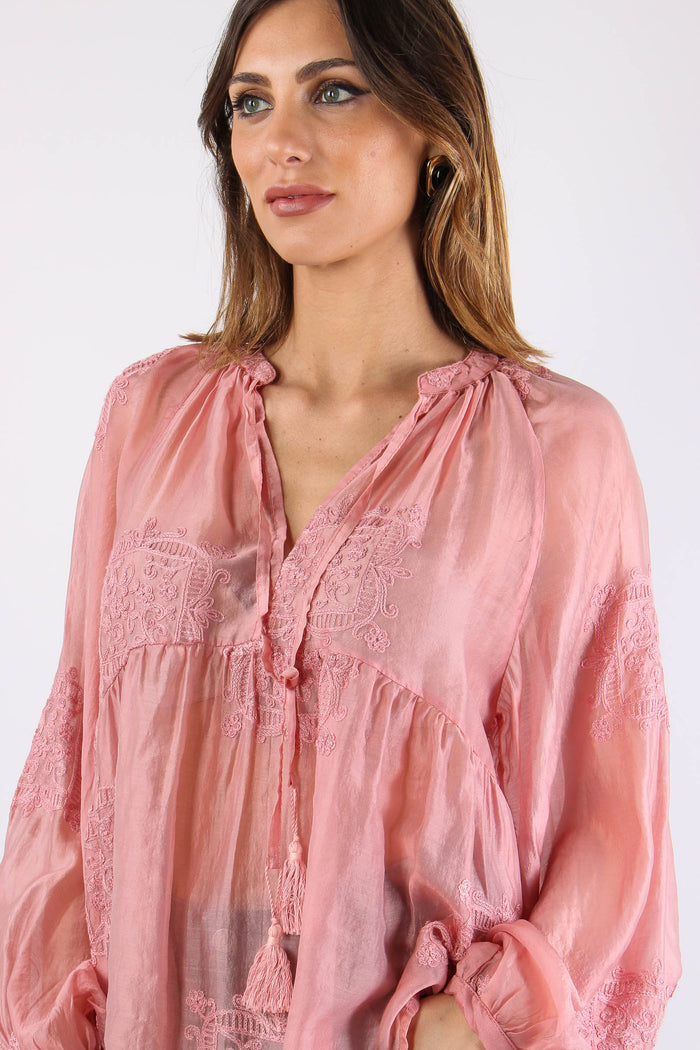 Blusa Ricami Nappine Rosa-10