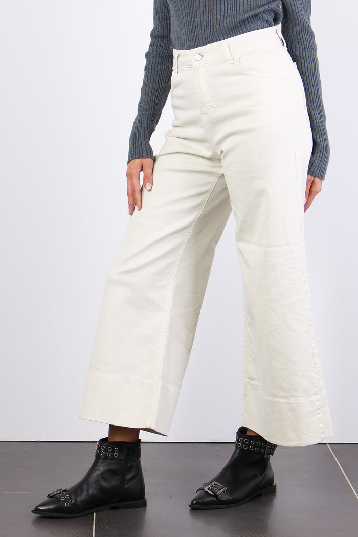 Pantalone Bull Orlo Alto Burro-6