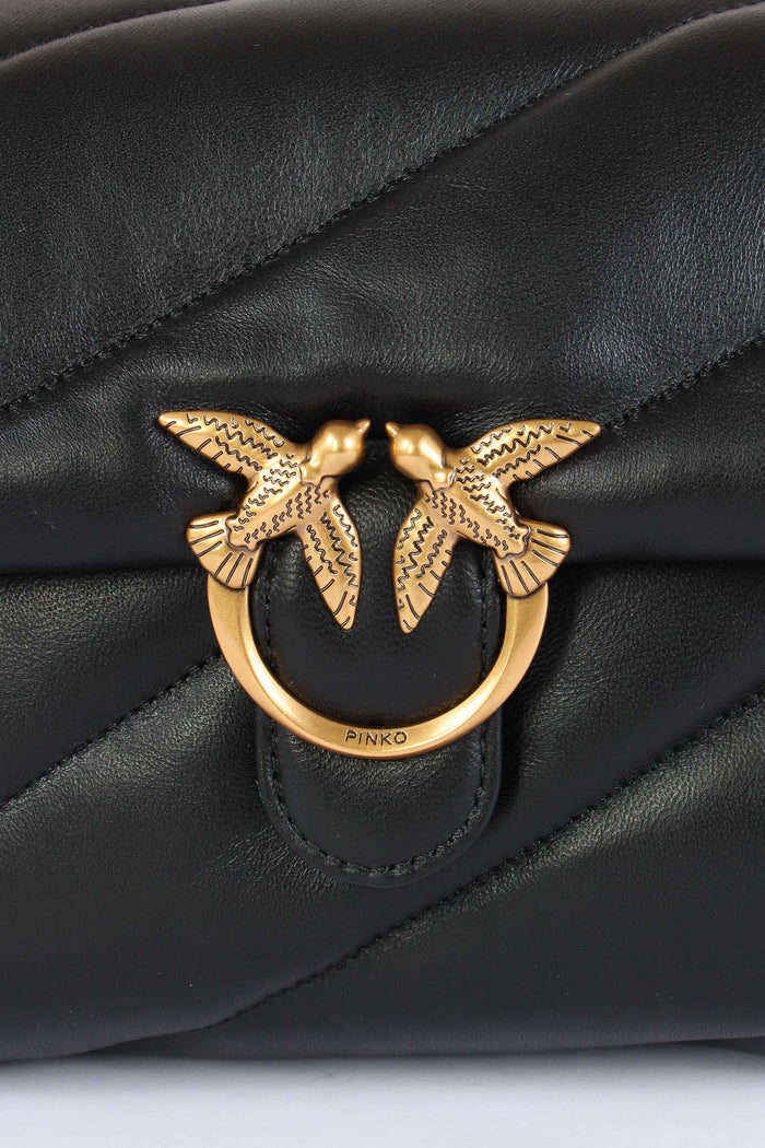 Tracolla Ove Puff Classic Small Nero/antique Gold-5