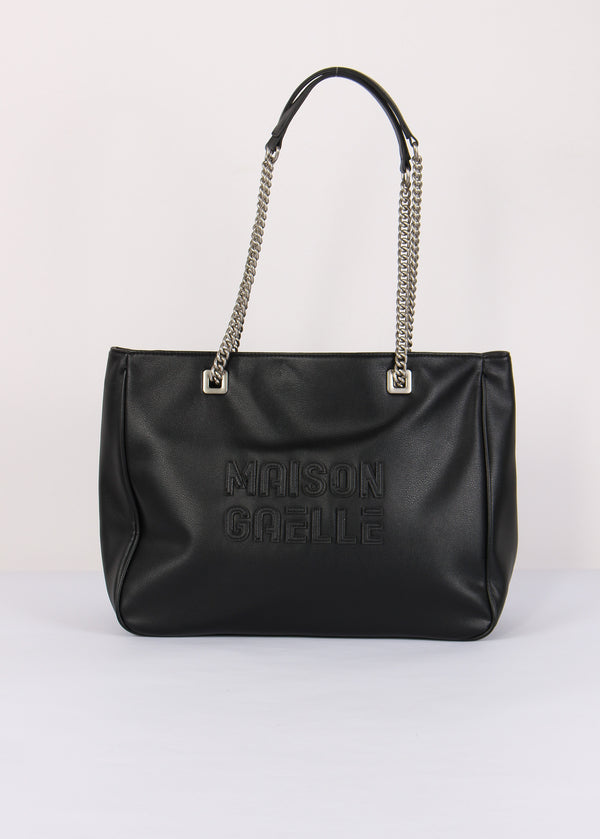 Shopping Maxi Logo Rilievo Nero