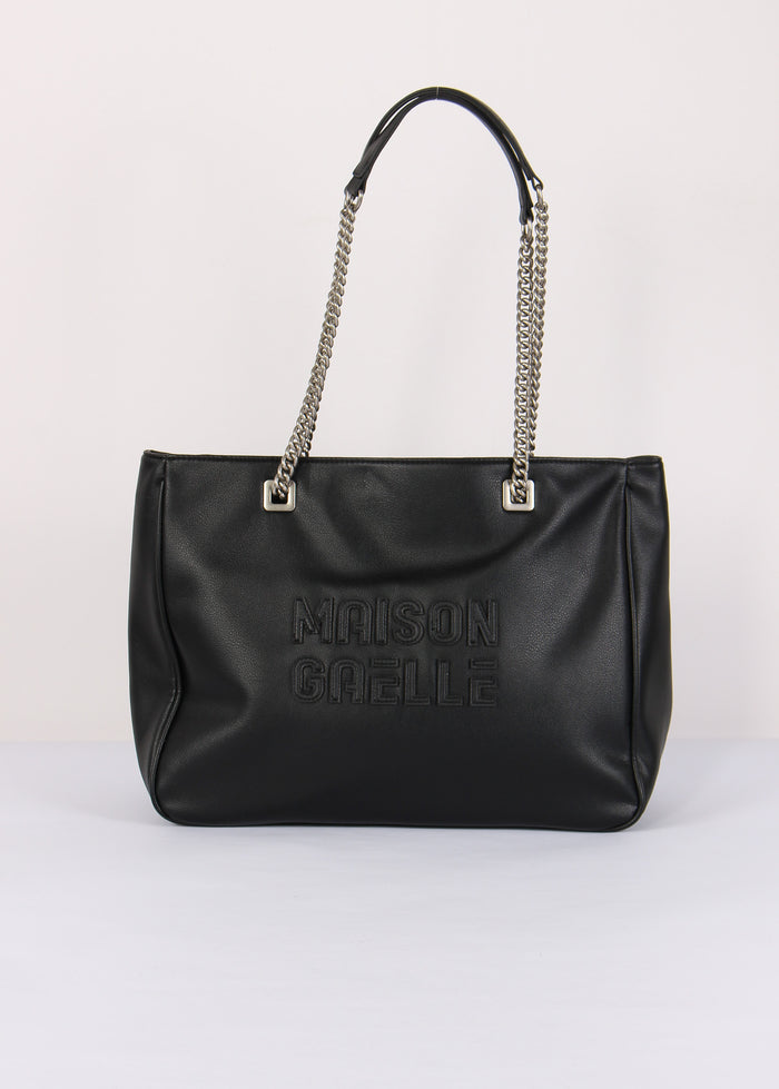 Shopping Maxi Logo Rilievo Nero