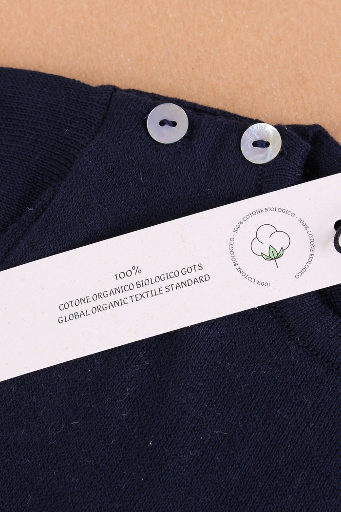 Maglia M/m Ricamo Giraffa Blu-5