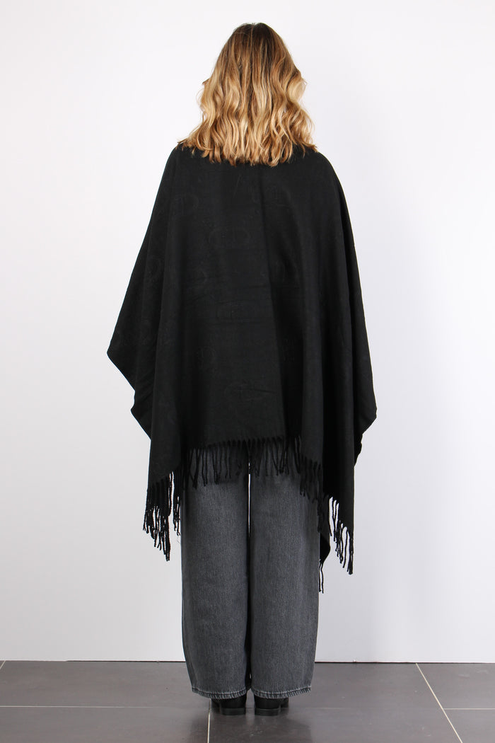 Poncho Check Aniamlier Nero-3