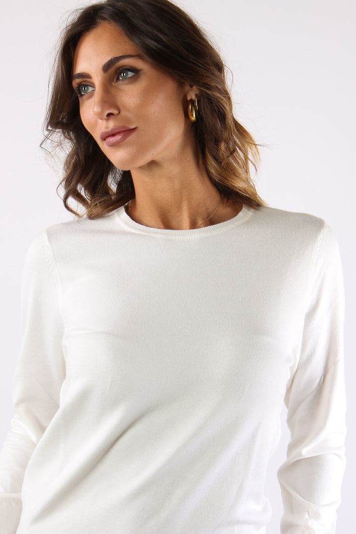 Maglia Girocollo Viscosa Latte-7