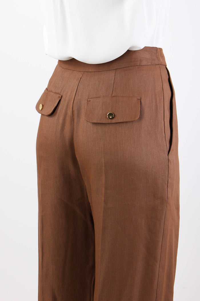 Pantalone Misto Lino Cuoio-7