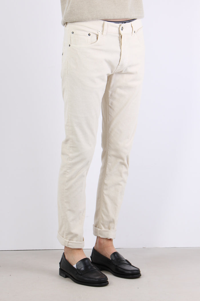 Icon Pantalone Velluto Milleri Panna-6
