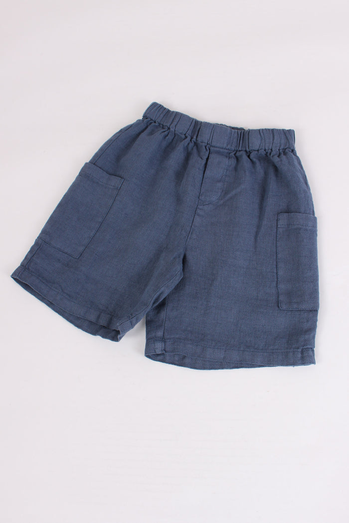 Bermuda Lino Morbido Blu Provenzale-3