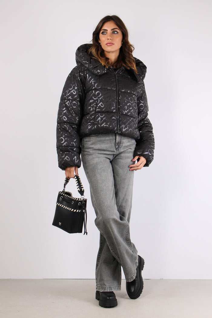 Infuso Piumino Logo Bottoni Ma Nero Limousine