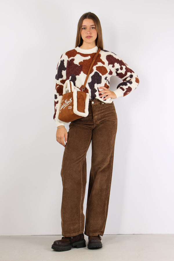 Maglia Stampa Cow Skin Panna