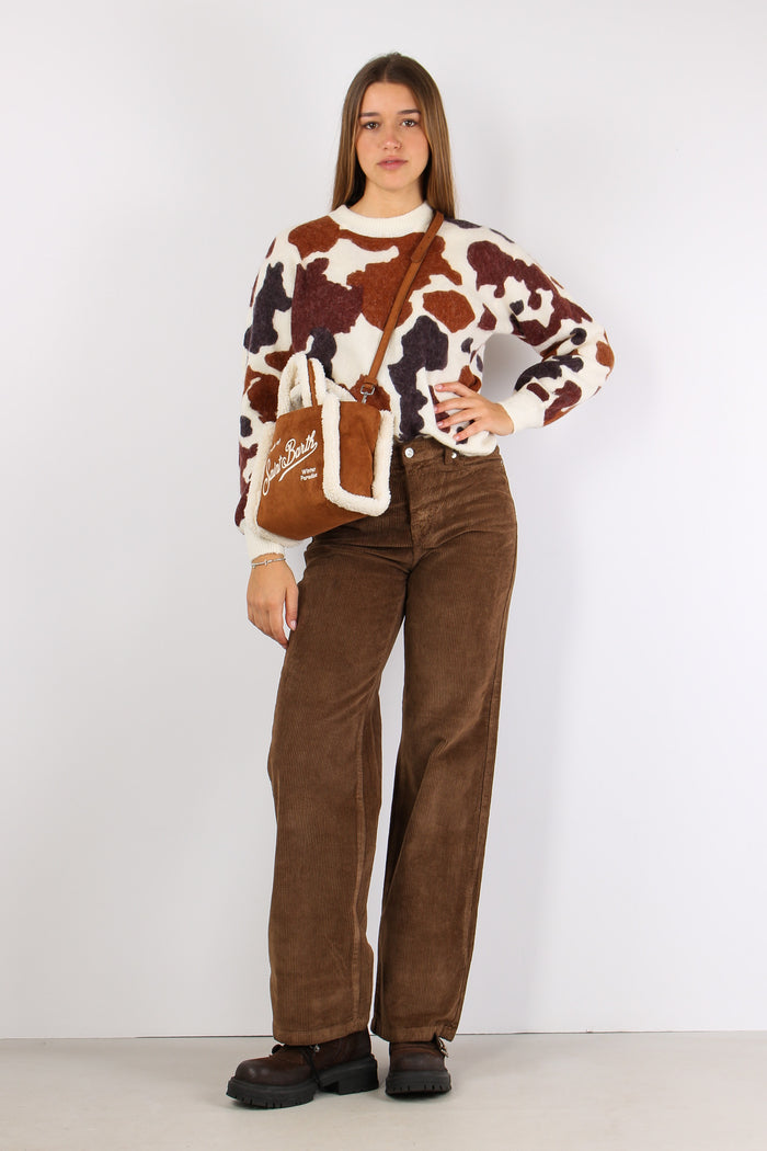 Maglia Stampa Cow Skin Panna