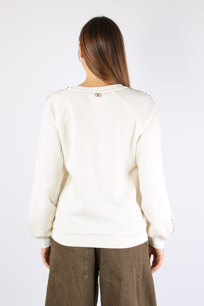 Girocollo Castoni Manica Bianco Latte-5