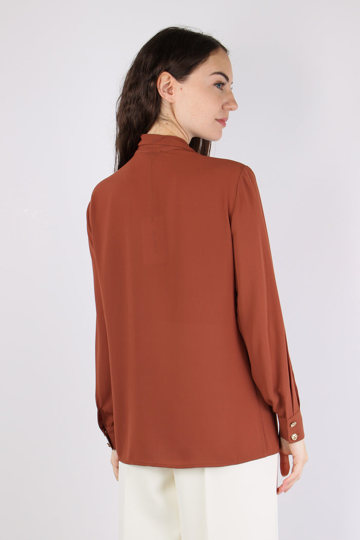 Camicia Tasche Applicate Tabac-5