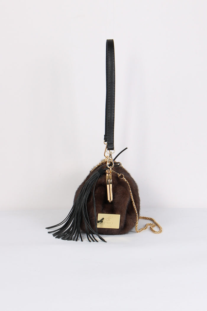 Pochette Ecopelliccia Pon Pon Visone-9